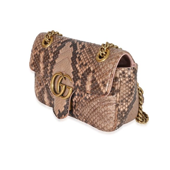 Gucci Pink Python Matelasse Mini GG Marmont Bag - Picture 2 of 8